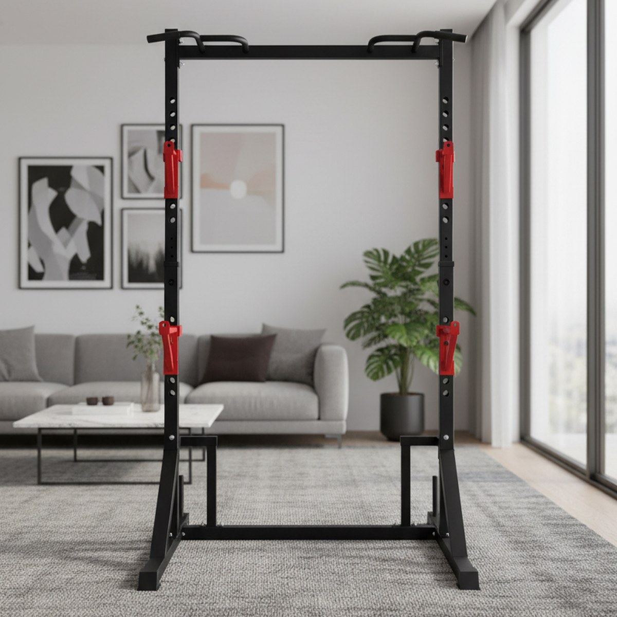 Home Gym Power Rack - Power Rack Regolabile con Barra per