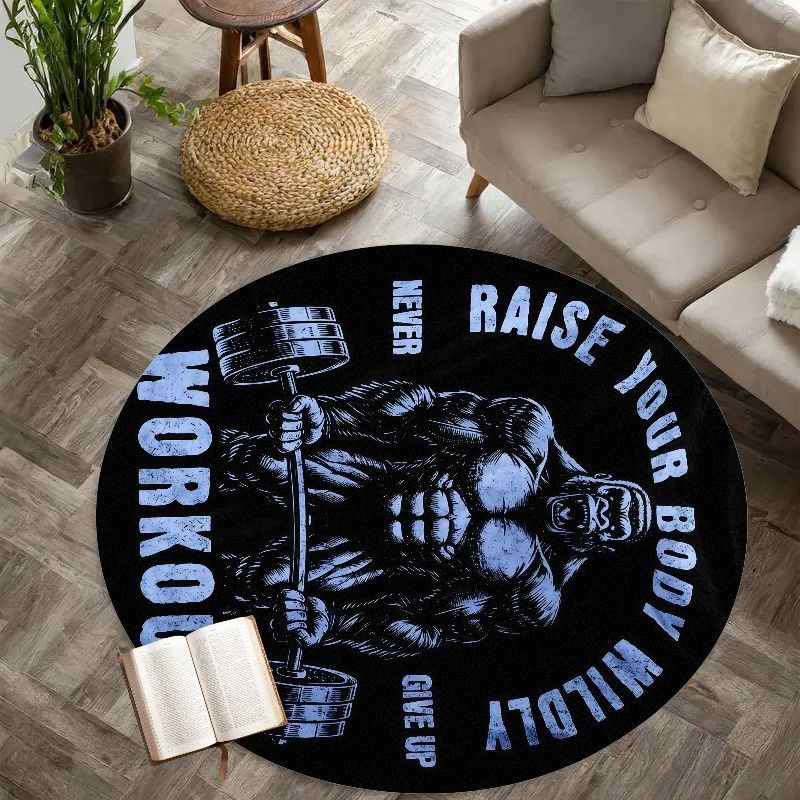 Home Zone Gym - Tappeto rotondo con citazione sulle allenamenti