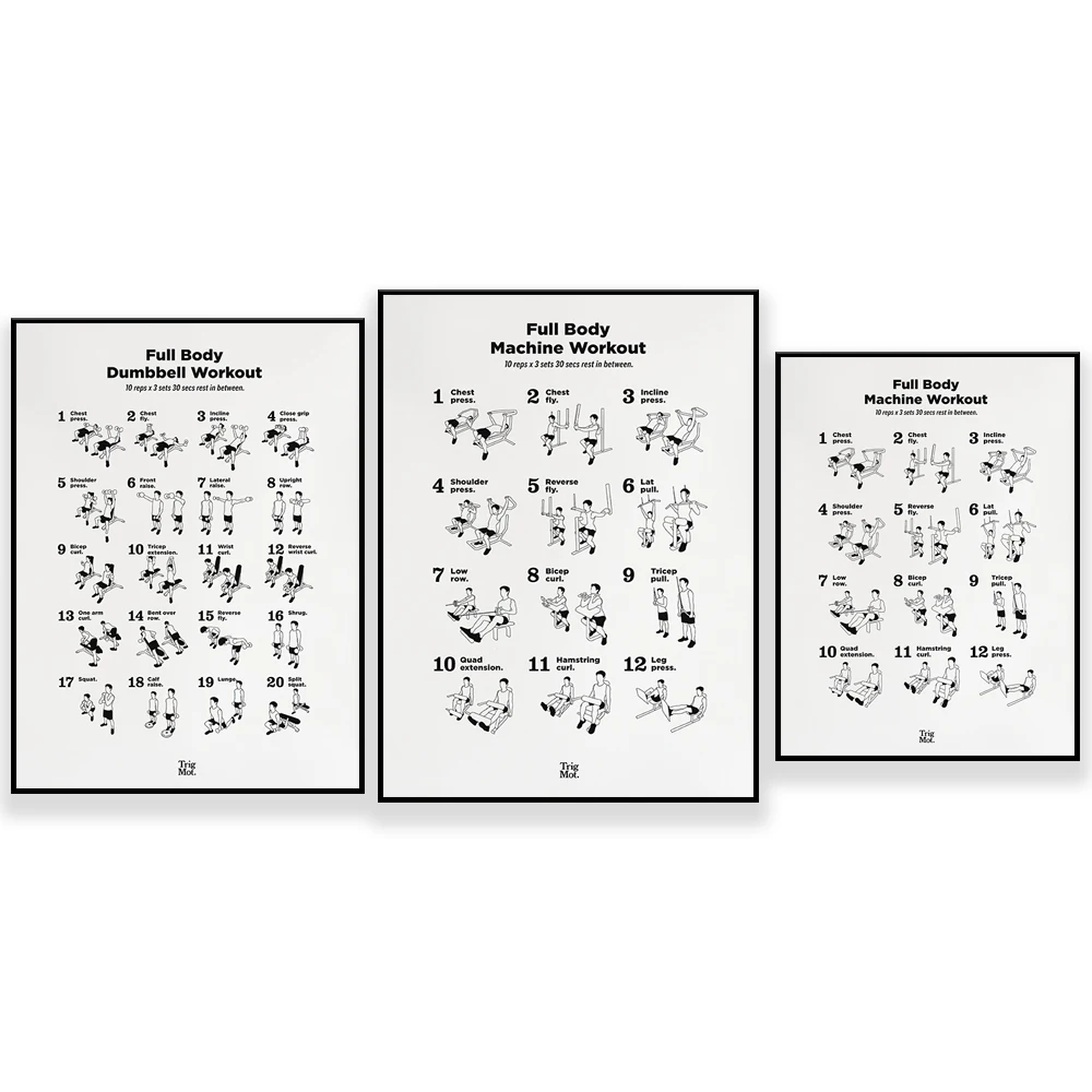 Home Gym York - Poster per allenamento con manubri, poster