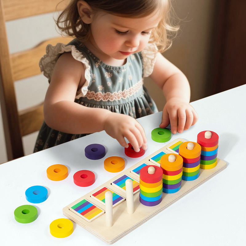 Gymnastic Rings Wooden - Gioco Montessori per l'allenamento della memoria